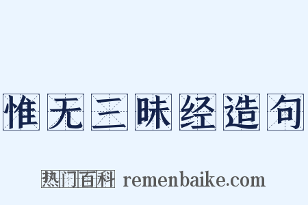惟无三昧经造句是什么意思的图片